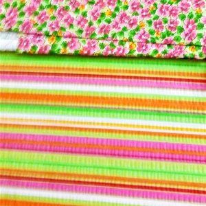 2 Fat Quarters Easter pink Green Cotton Seersucker FABRIC